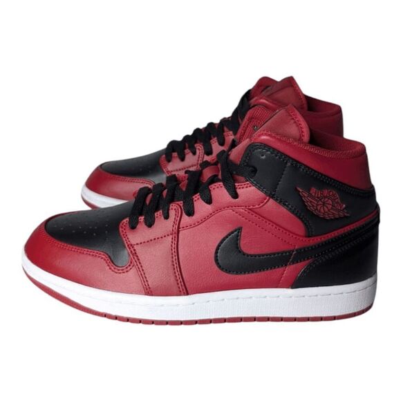 NIKE Air Jordan 1 Mid 'Reverse Bred' Sneakers Size 8.5 - Picture 2 of 9